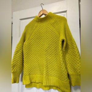 Anthropologie chartreuse knit sweater